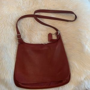 Deep red coach bag